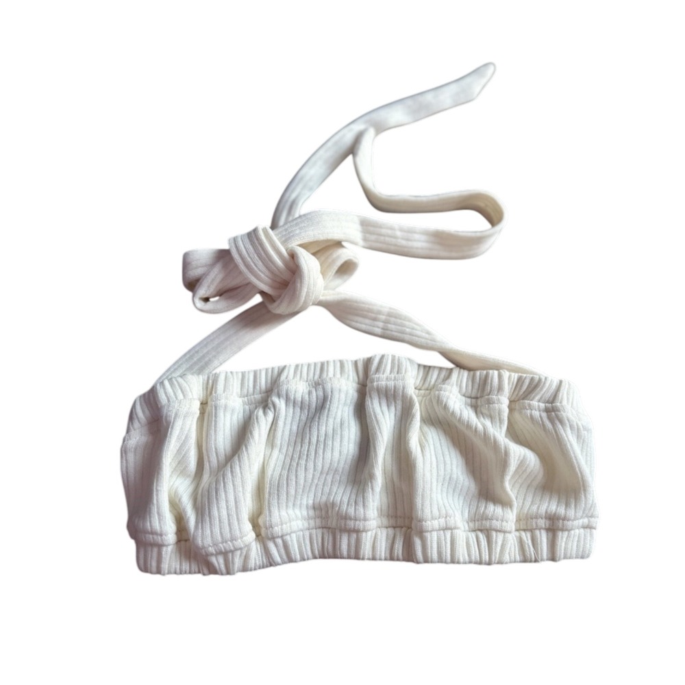 WeWoreWhat The Halter Bra Top Cream Tie Bra Top Women's Small NWT